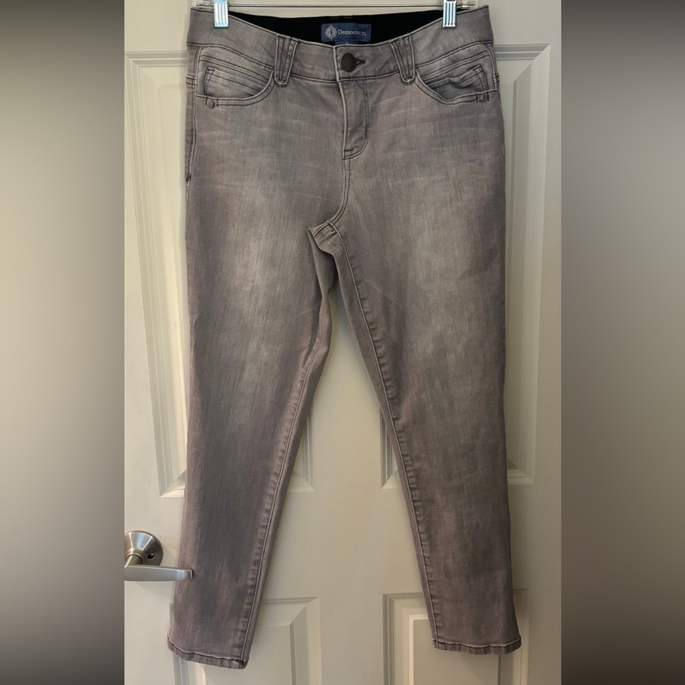 Democracy Ab-solution Mid Rise Stretch Skinny Jean Gray Womens Sz. 6